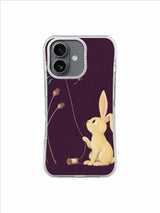 Listening Rabbit Stillness pattern iPhone case
