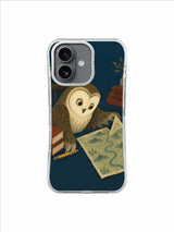 Cream Owl Rotated Map iPhone 17 Case