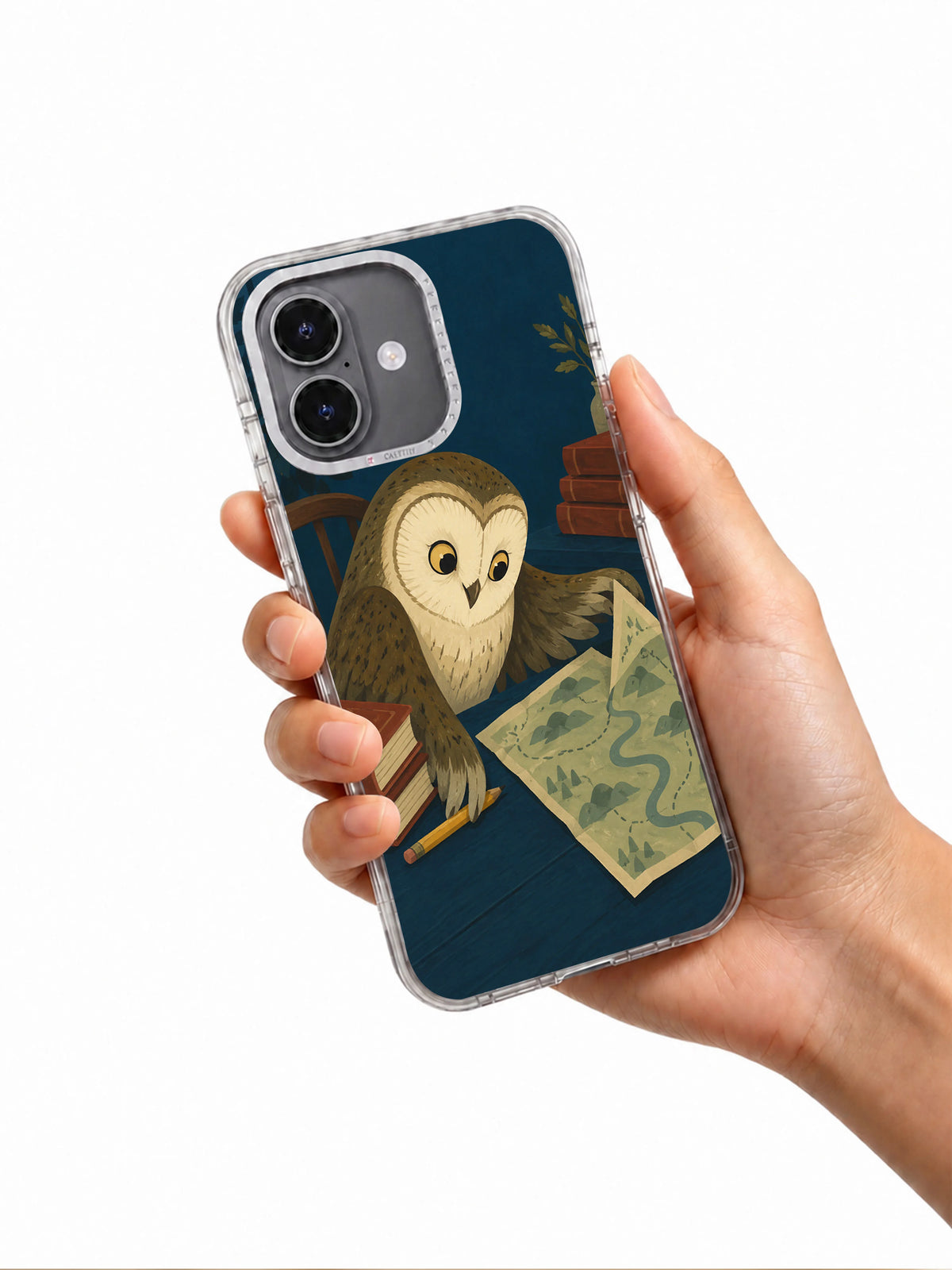The Map With No North iPhone 17 Case hand held view