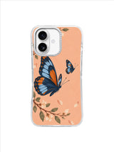 Navy Butterfly Open Circle iPhone 17 Case