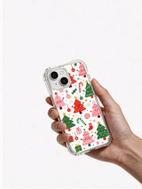 Playful Christmas Forest Party iPhone 13 case in hand