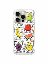 Relaxed cheerful fruit athlete crew artwork iPhone 16 pro Case, US-sourced premium phone casing, minimalist doodle art phone cover designed by PhoneCasing.