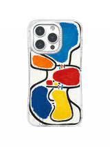 Playground color blocks abstract iPhone 16 Pro Max case with crystal camera frame
