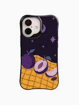 Front view of The Plum Observatory black iPhone 16 case