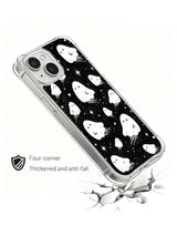 Celestial ghost iPhone 15 Plus case angled construction view
