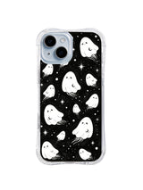 The Pocket Moon Watchers cute celestial ghost iPhone 15 Plus case front view