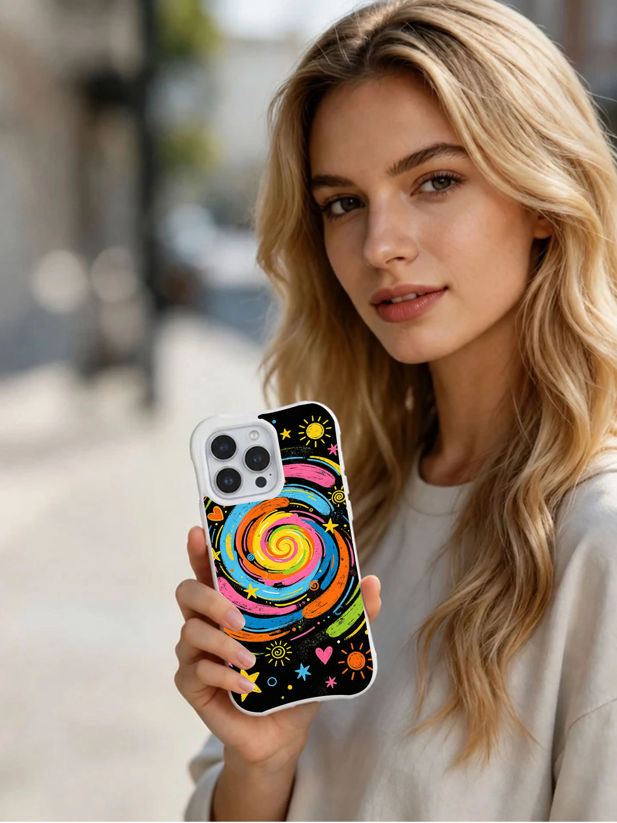 Pocket Sunshine colorful sun art iPhone 15 Pro case view 6