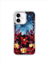 Starheart Poinsettia artwork on a clear iPhone 17 case