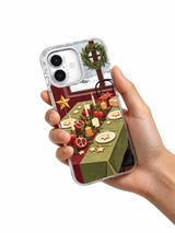 The Pomegranate Supper iPhone 17 case shown in hand