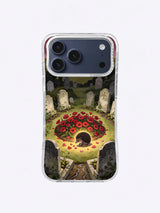 Hedgehog Poppy Circle gothic floral iPhone case