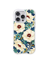 Porcelain Camellia Dance pattern on iPhone 15 Pro case