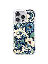 Delft Floral Scroll pattern on iPhone 15 Pro case