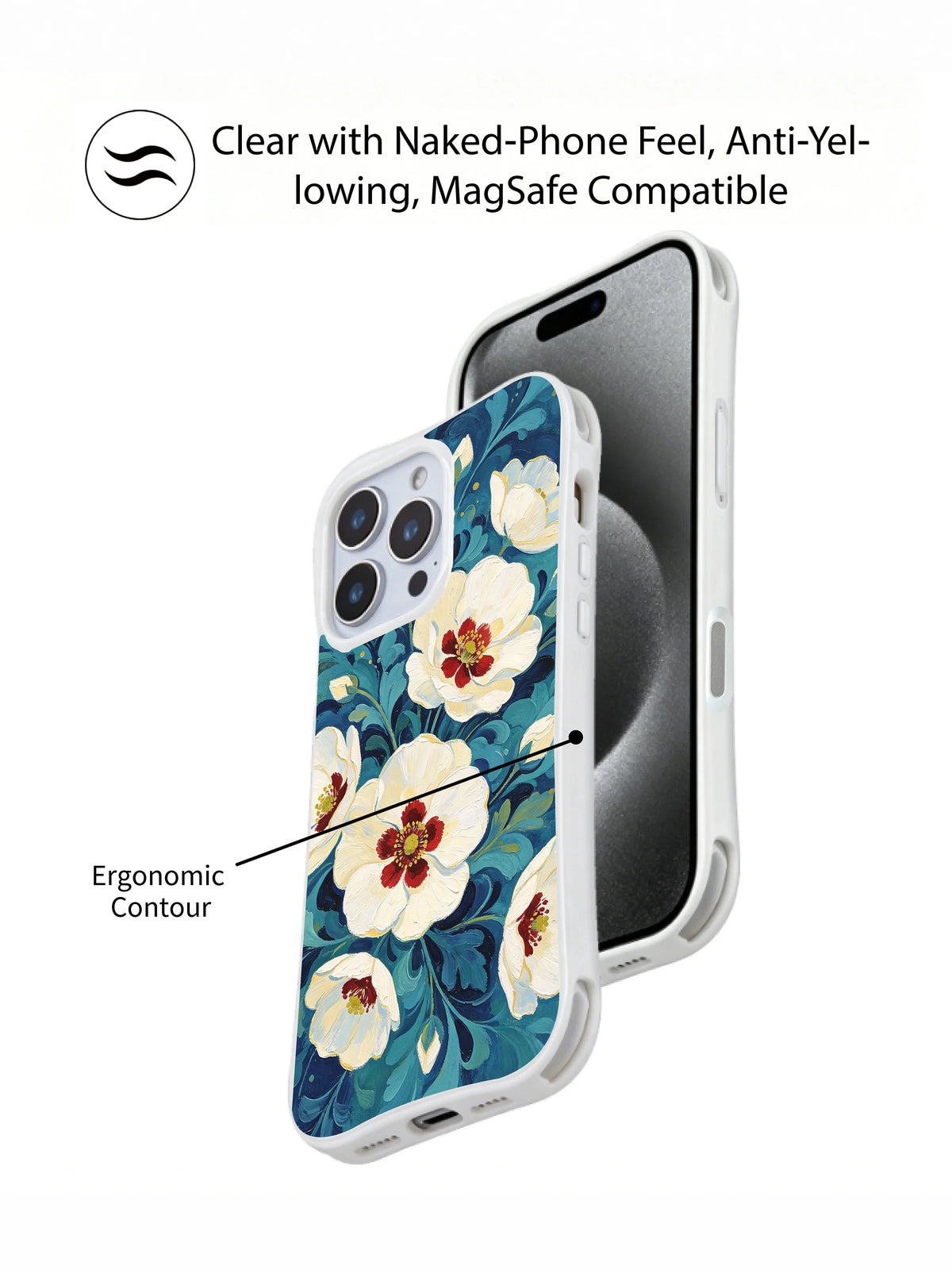 Porcelain Bloom Waltz iPhone 15 Pro case product view 5