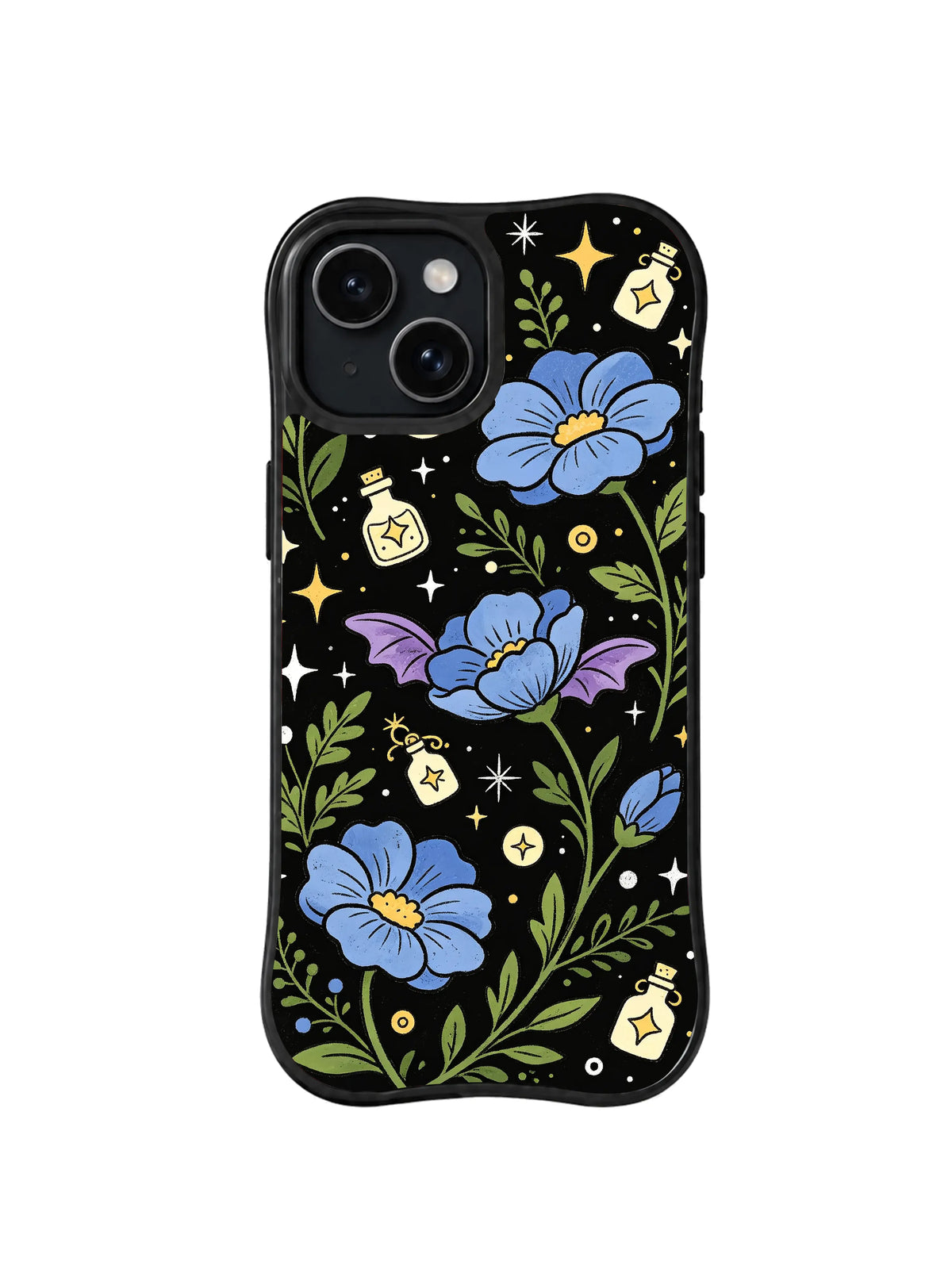 Blue Bloom Tonic pattern iPhone 15 Plus case