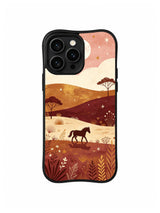 Prairie Moon Pony / Golden Trail: A small horse in a wide rolling landscape with sparse broad-canopy trees and golden star accents.