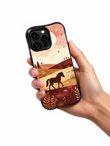 Prairie Moon Pony: A hand holding the illustrated case.