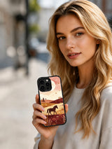 Prairie Moon Pony: A person holding the illustrated case outdoors.