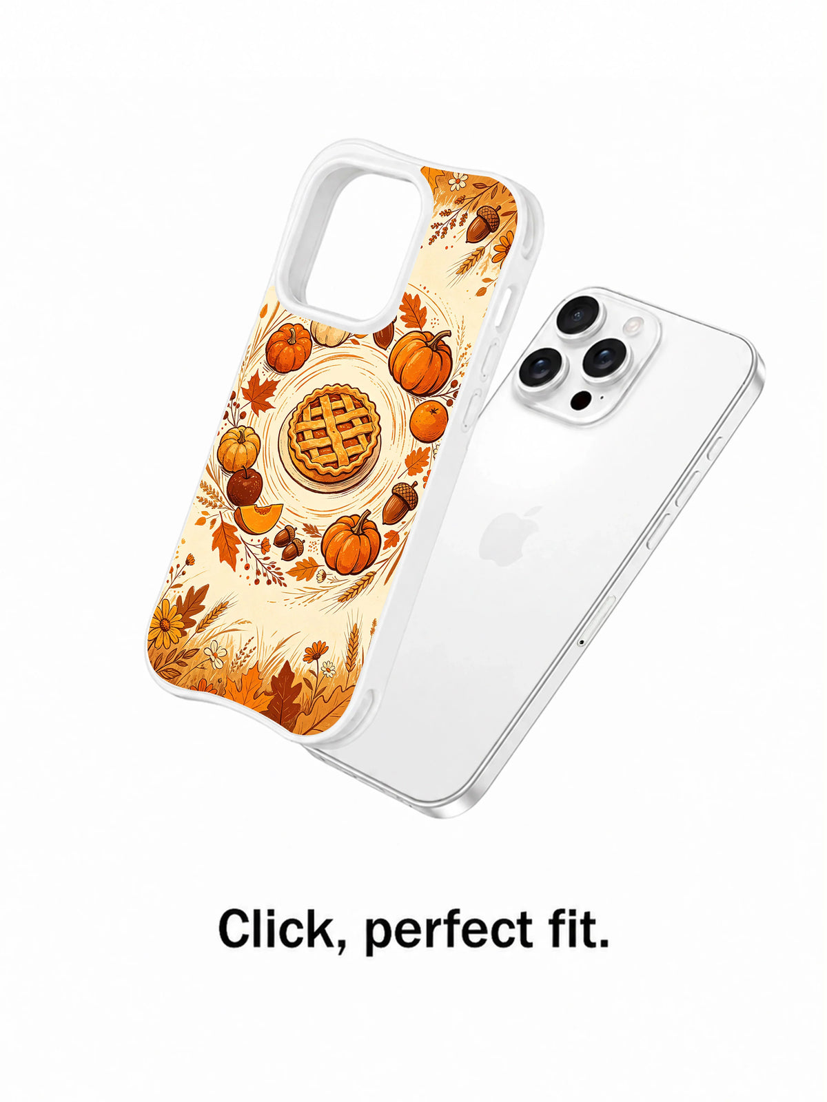 Prairie Pumpkin Harvest: Telefonun yanında ayrı gösterilen desenli kılıf.