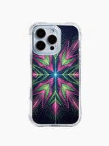 iPhone 14 Pro Max case with neon geometric star artwork