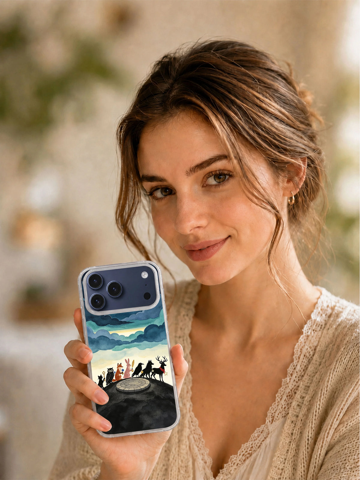 Procession to the Eclipse iPhone case lifestyle scene