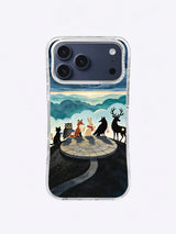 Moonlit procession carrying small tokens toward an eclipse on an iPhone case