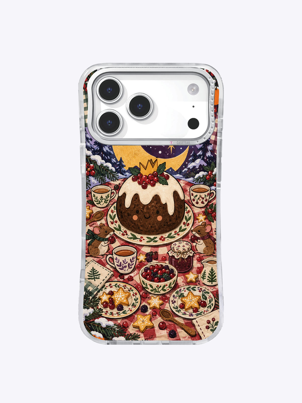 Pudding Moon Picnic iPhone 17 Pro Max case front view