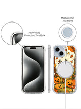 Pumpkin Deer Autumn Waltz iPhone 14 case MagSafe details