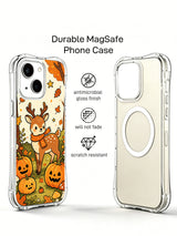 Pumpkin Deer Autumn Waltz iPhone 14 case side and back view