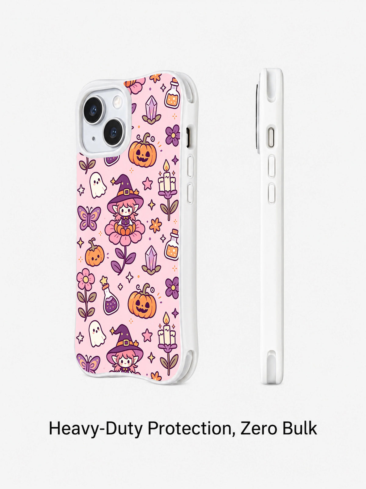 Cute pumpkin fairy iPhone 14 Plus case front view