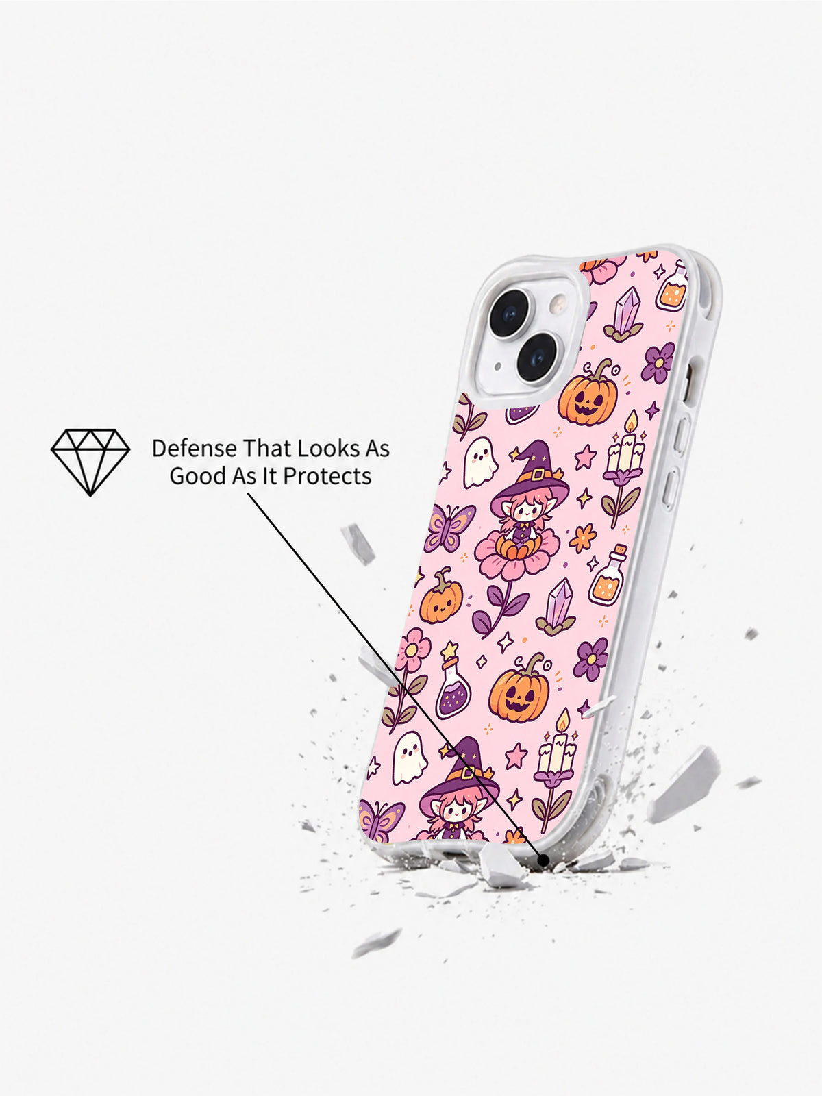 Violet Moonwick pumpkin spirit phone case artwork detail