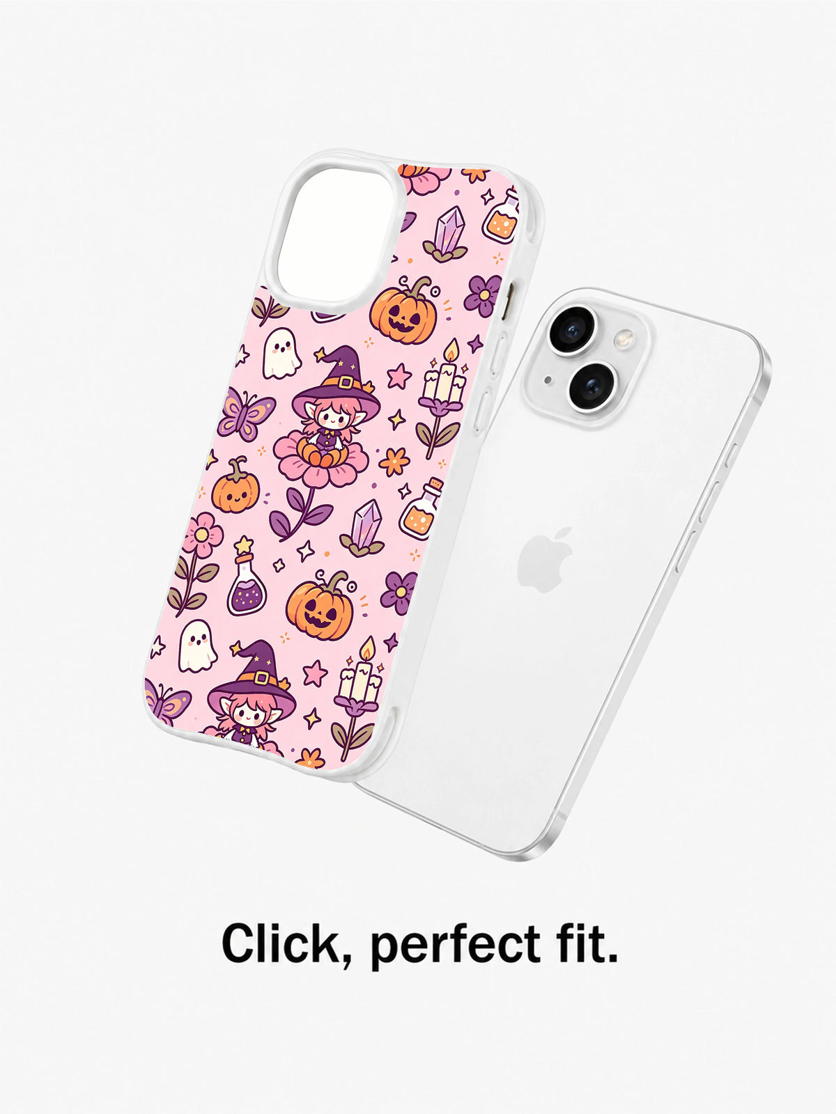 Pink butterfly and pumpkin Halloween case lifestyle view