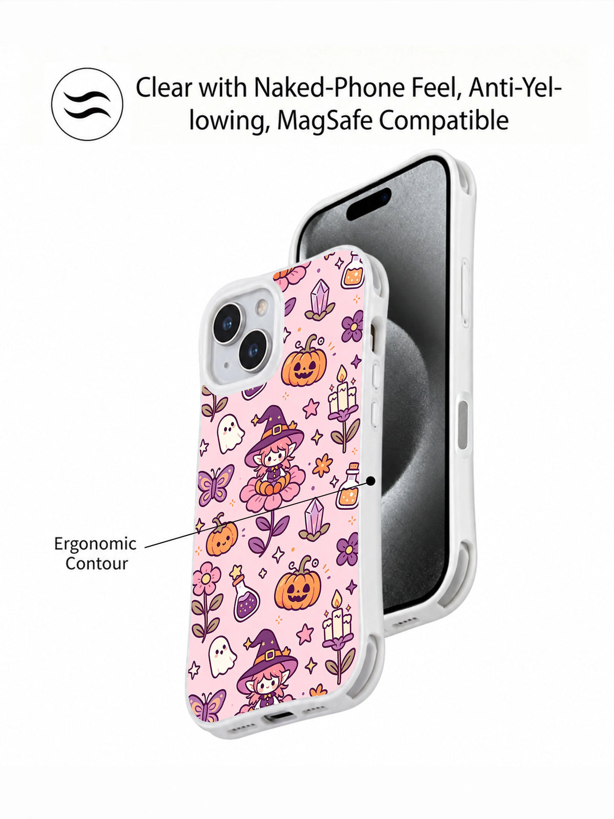 Two Pumpkin Fairy Dreamscape pattern choices for iPhone 14 Plus
