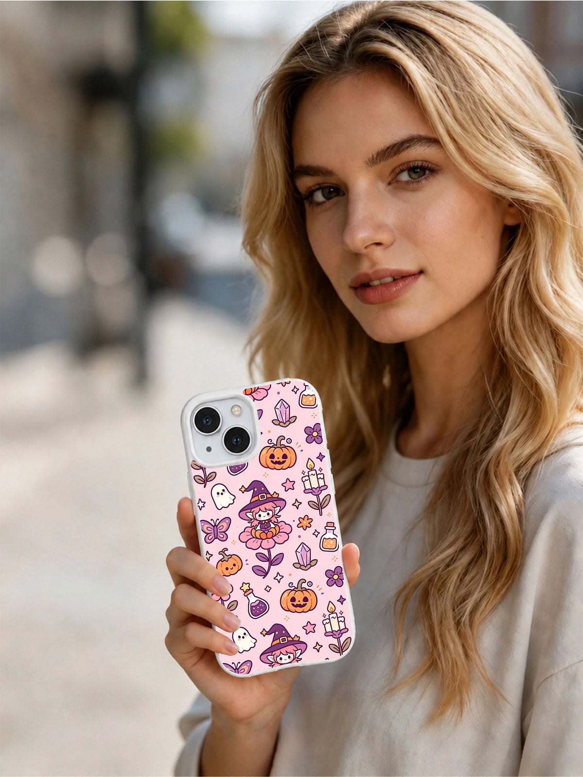 Cute cottagecore Halloween iPhone 14 Plus case gift view