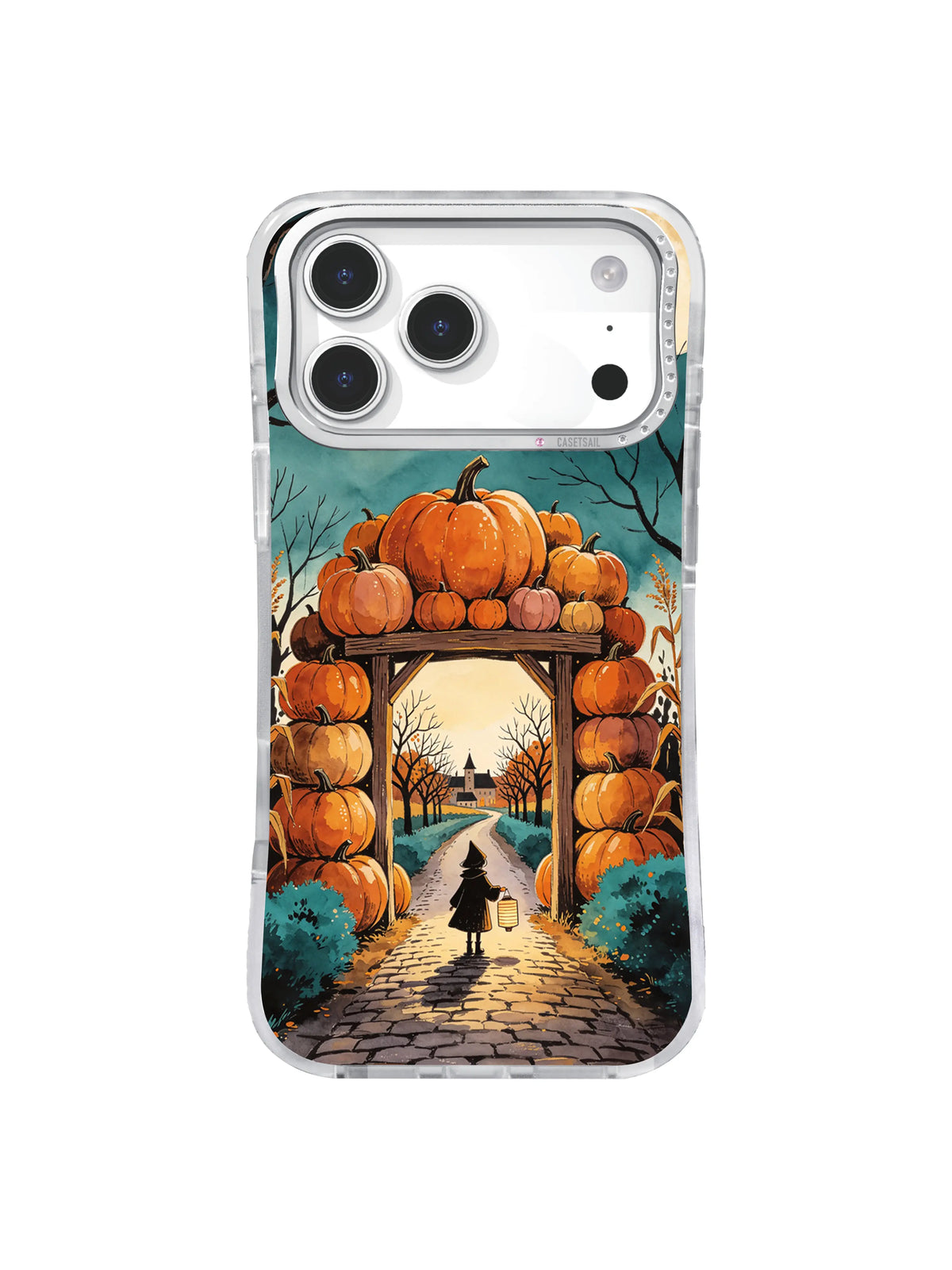 Owl-Watched Pumpkin Gate iPhone 17 Pro case