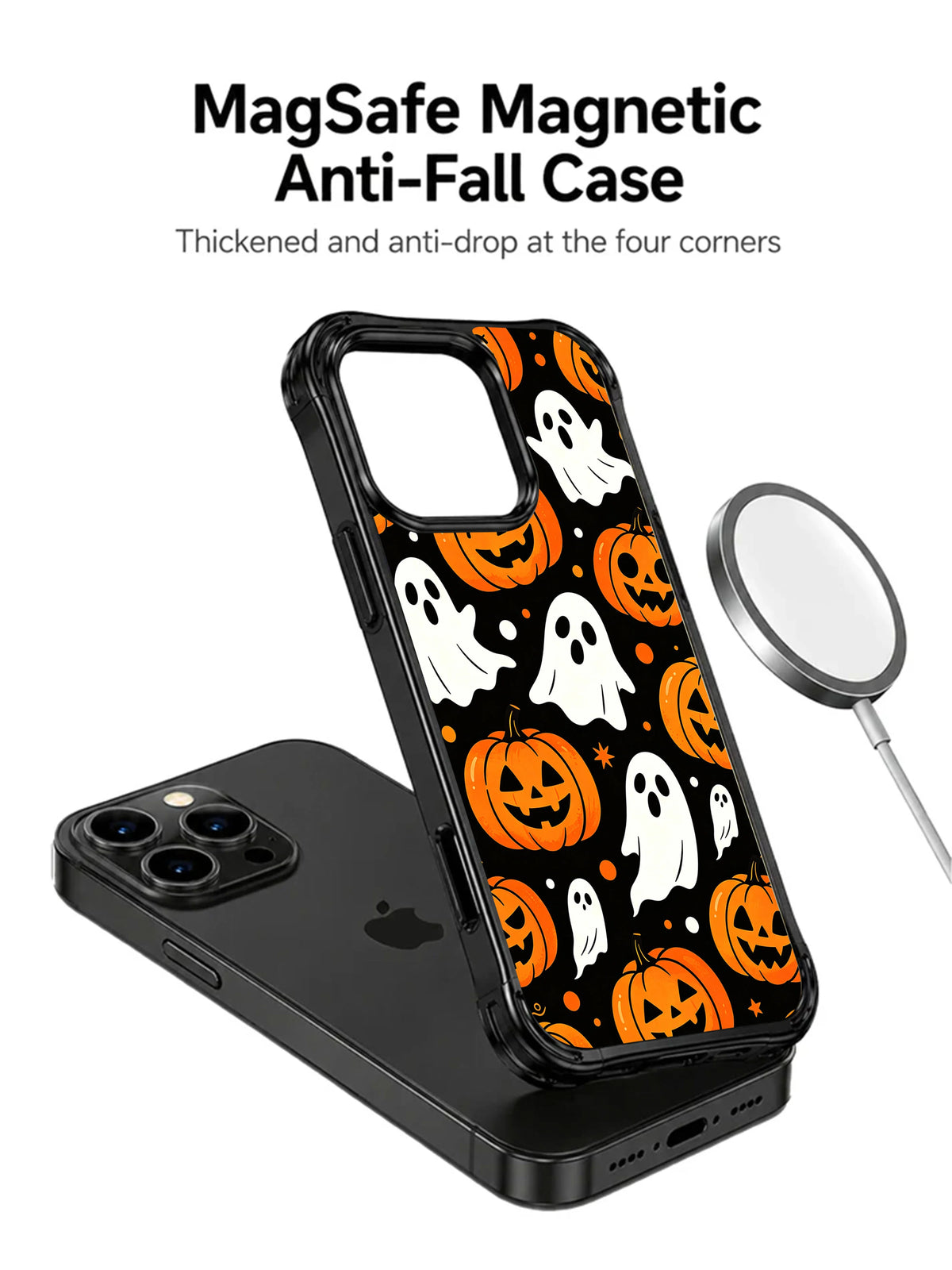 Pumpkin Ghost Companions telefon kılıfının tanıtım görseli.