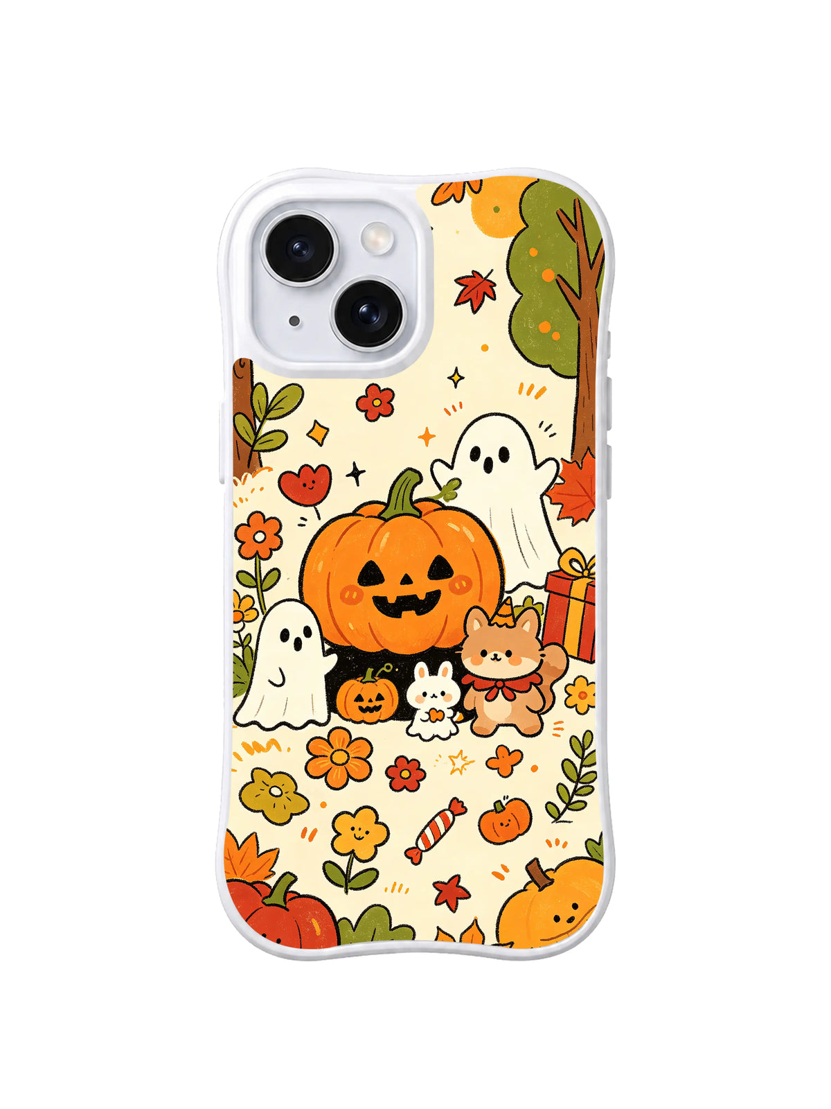 Pumpkin Hug Celebration pattern on iPhone 14 case