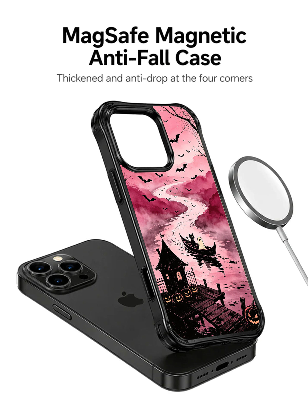 Pink gothic river ferry iPhone 13 Pro case camera detail