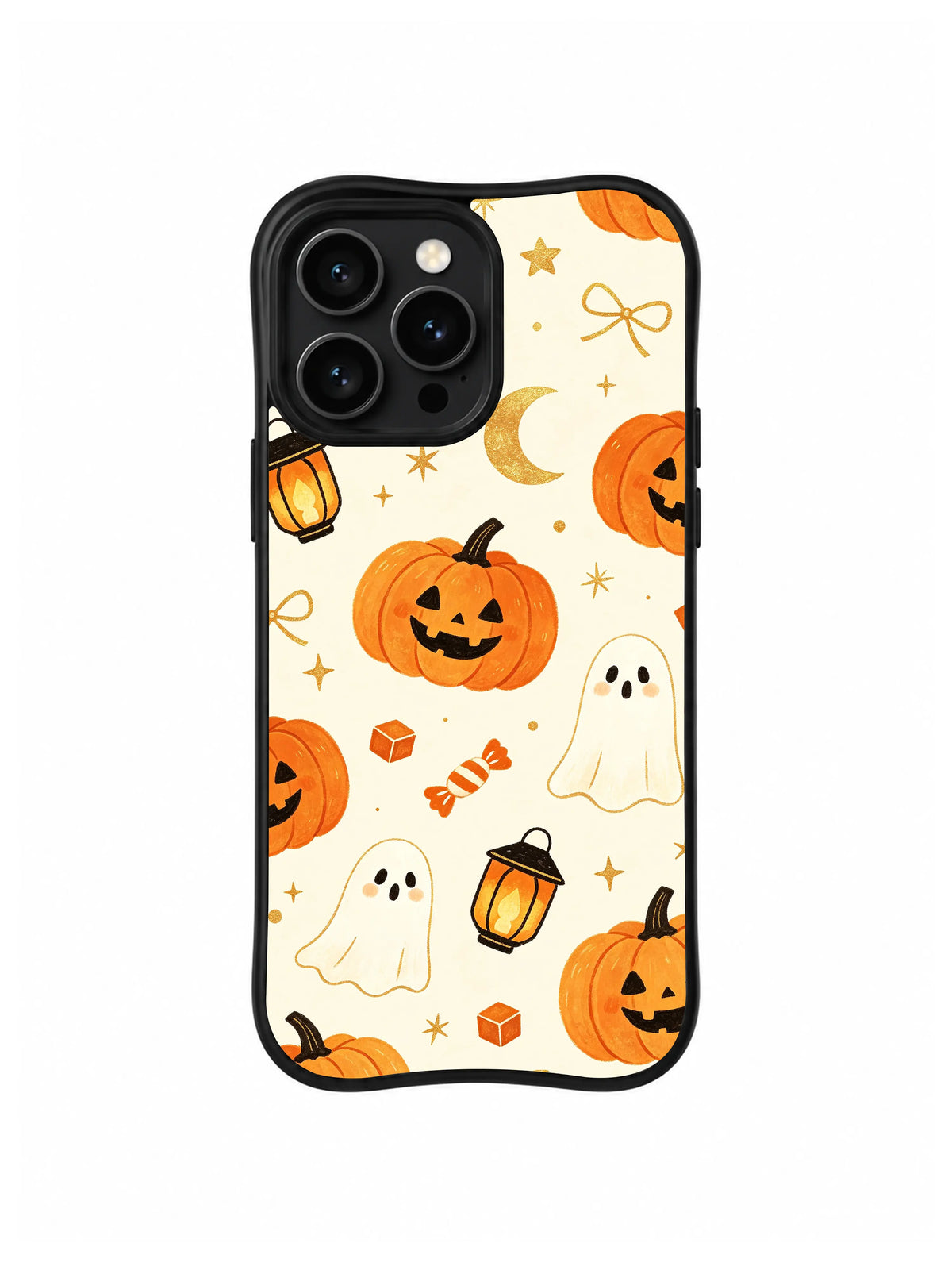 Pumpkin Ghost Candy pattern iPhone 14 Pro case