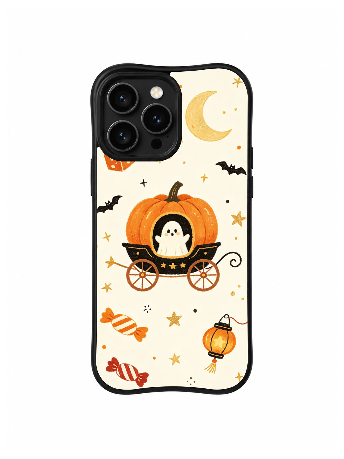 Pumpkin Carriage Night pattern iPhone 14 Pro case