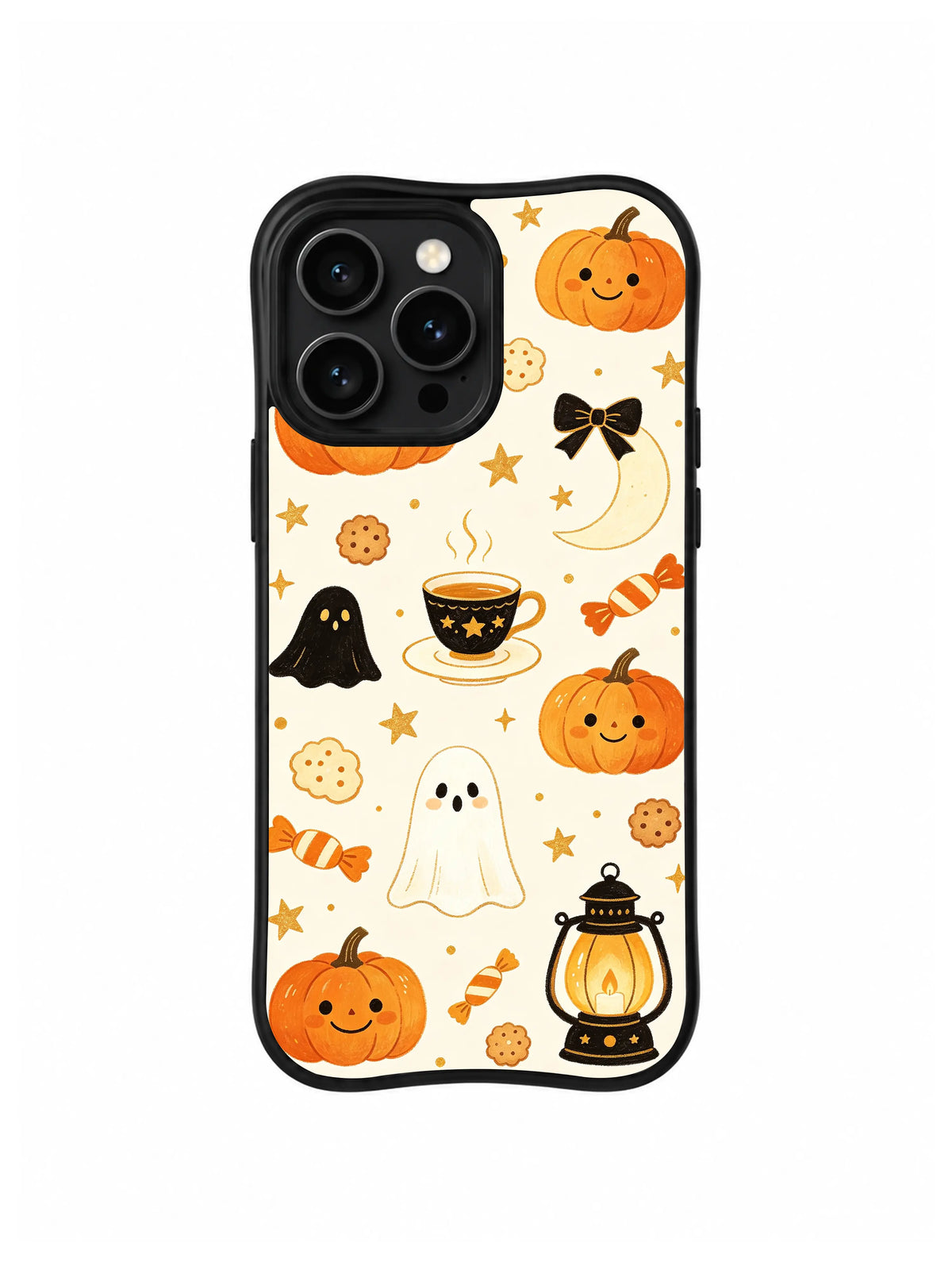 Cozy Halloween Tea pattern iPhone 14 Pro case