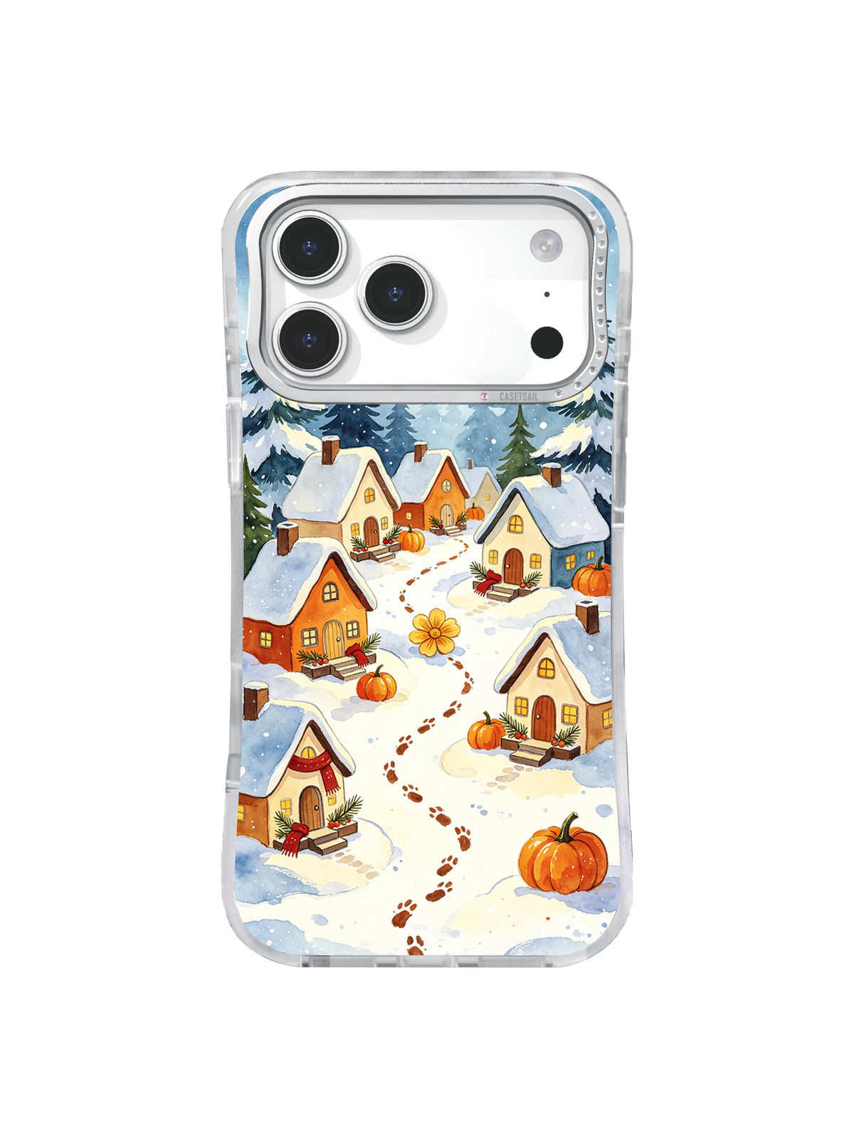 The Golden Flower in Pumpkin Snow crescent moon lane iPhone case artwork