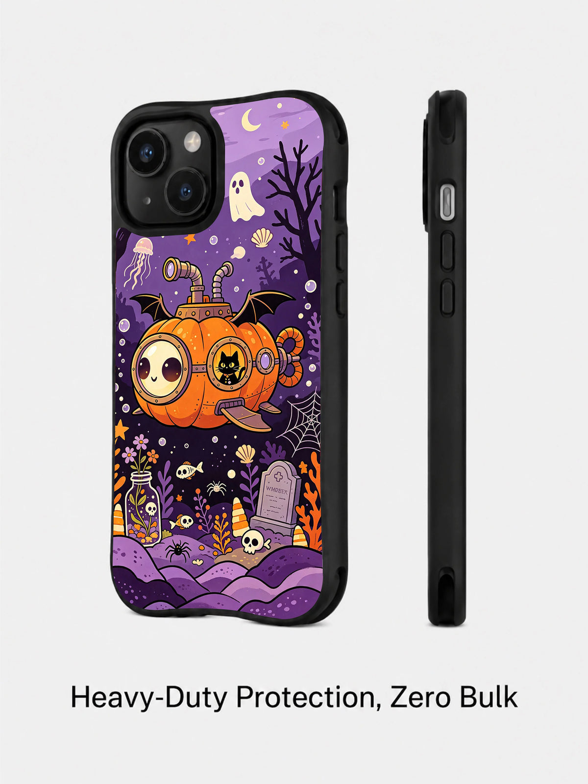 Pumpkin Submarine Garden iPhone 13 case angle view