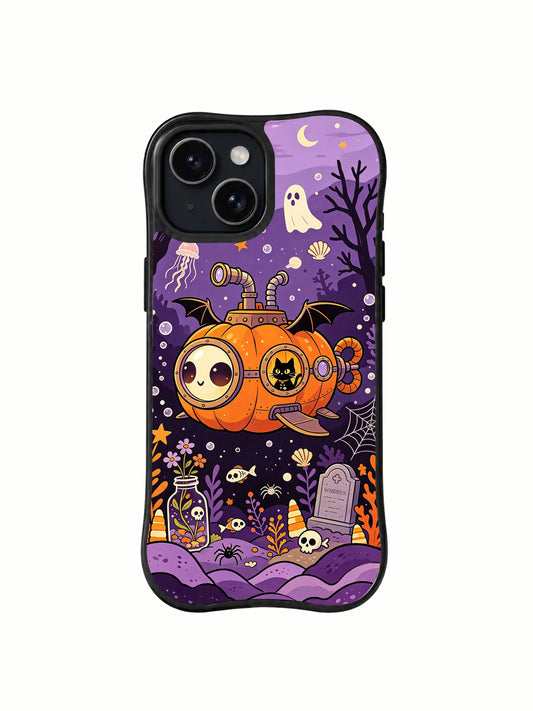 Pumpkin Submarine Garden iPhone 13 case front view