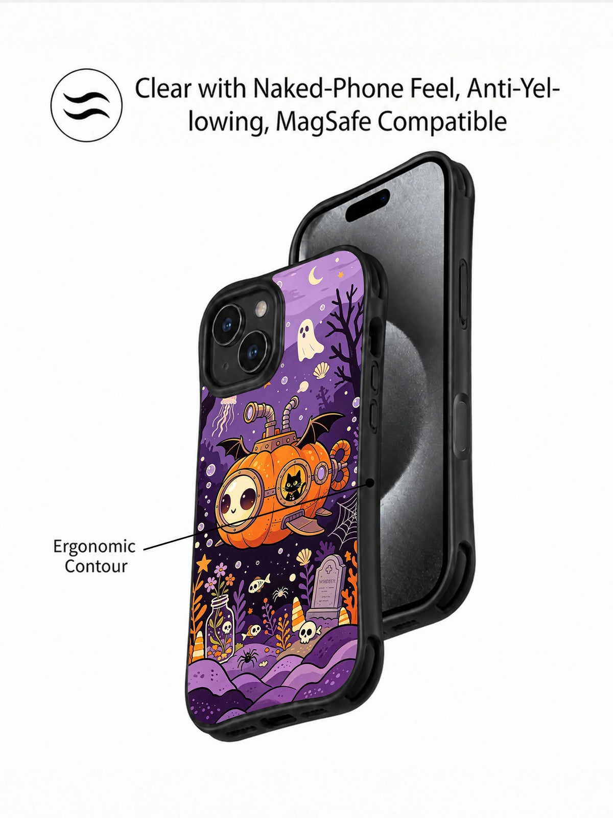 Pumpkin Submarine Garden iPhone 13 case packaging view