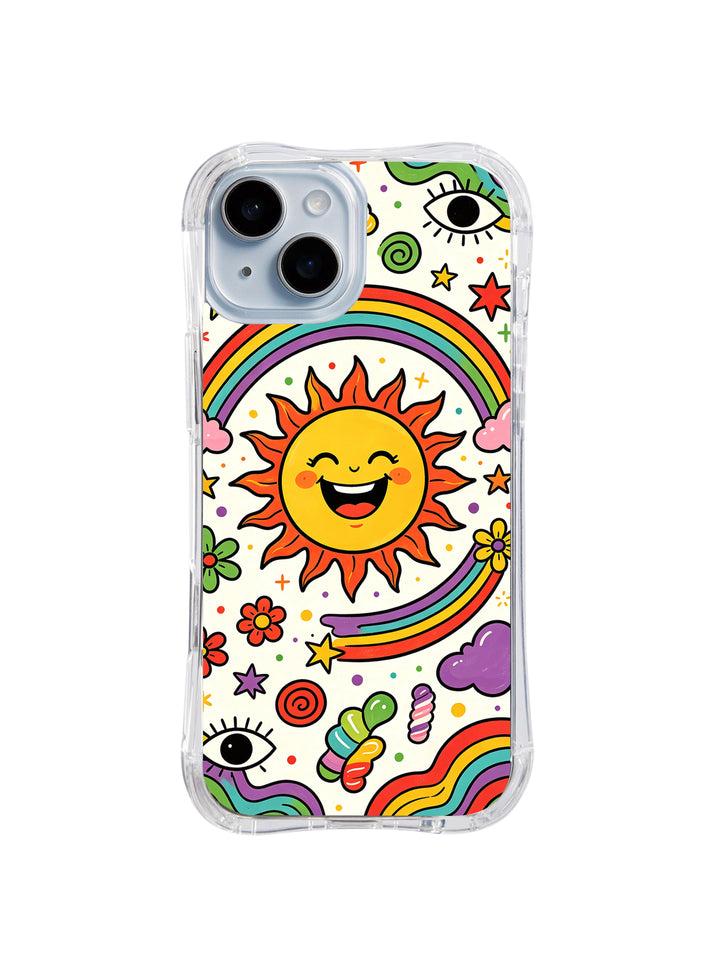Pure Joy Universe iPhone 15 Plus Case – Rainbow Sun Art