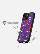 Purple Moonflower Night iPhone 14 Plus case constellation impact view
