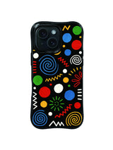 Color Pulse geometric doodle iPhone 15 Pro case