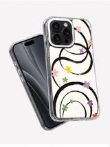 Quiet colorful floral line art case side view