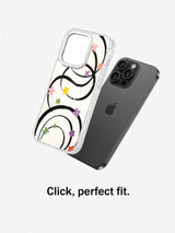 Abstract black line floral case product presentation