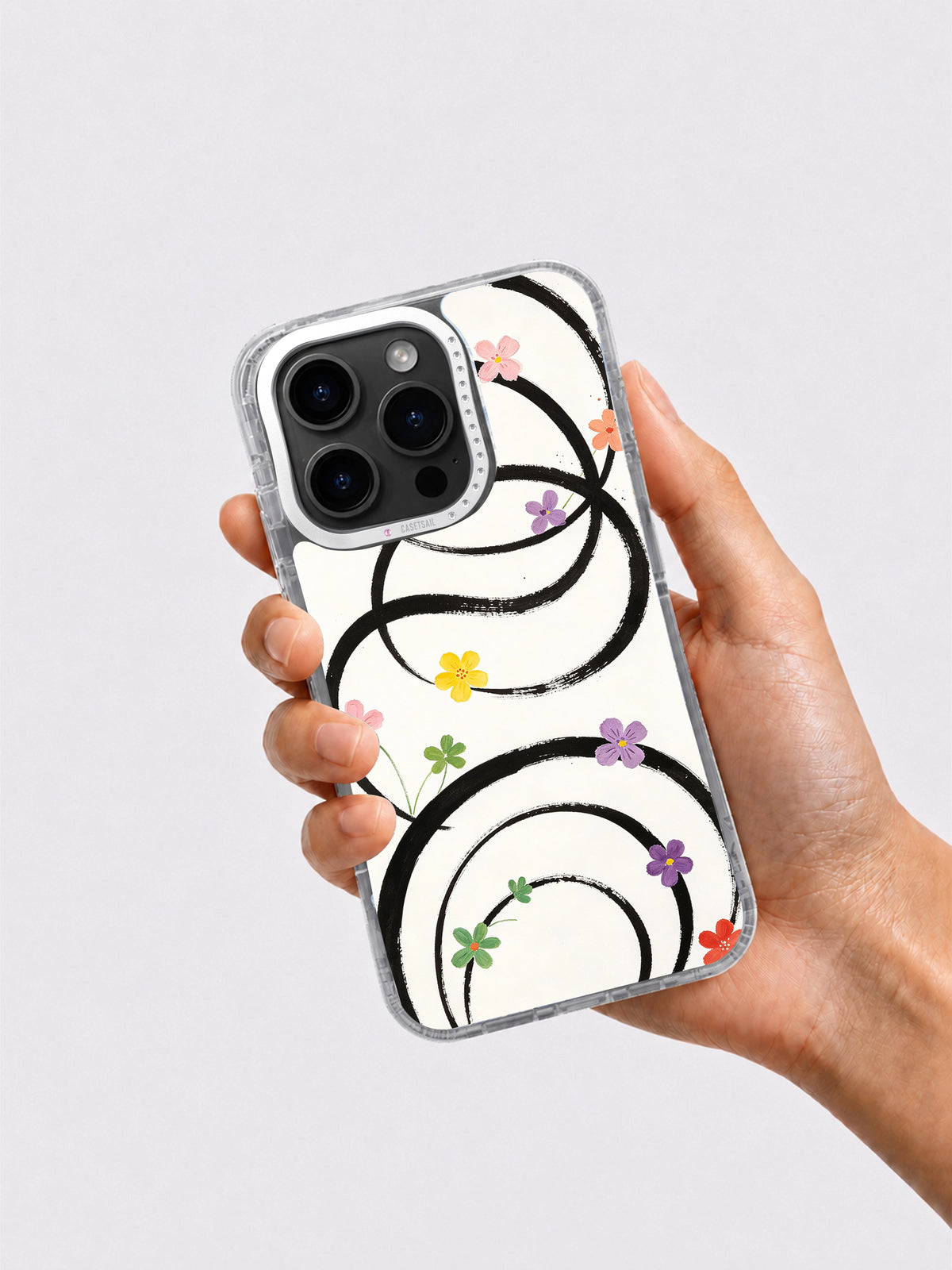 Quiet Color Symphony phone case held in hand